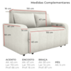 Sofa Cama 2 Lugares 138 cm Amora Tecido Boucle F492 Natural Milani Store
