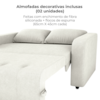 Sofa Cama 2 Lugares 138 cm Amora Tecido Boucle F492 Natural Milani Store
