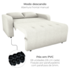 Sofa Cama 2 Lugares 138 cm Amora Tecido Boucle F492 Natural Milani Store