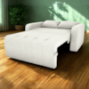 Sofa Cama 2 Lugares 138 cm Amora Tecido Boucle F492 Natural Milani Store