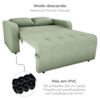 Sofa Cama 2 Lugares 138 cm Amora Tecido Boucle F494 Oliva Milani Store