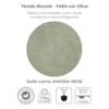Sofa Cama 2 Lugares 138 cm Amora Tecido Boucle F494 Oliva Milani Store