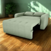 Sofa Cama 2 Lugares 138 cm Amora Tecido Boucle F494 Oliva Milani Store