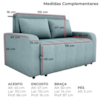 Sofa Cama 2 Lugares 138 cm Amora Tecido Boucle F495 Azul Milani Store