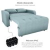 Sofa Cama 2 Lugares 138 cm Amora Tecido Boucle F495 Azul Milani Store