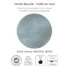 Sofa Cama 2 Lugares 138 cm Amora Tecido Boucle F495 Azul Milani Store