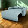 Sofa Cama 2 Lugares 138 cm Amora Tecido Boucle F495 Azul Milani Store
