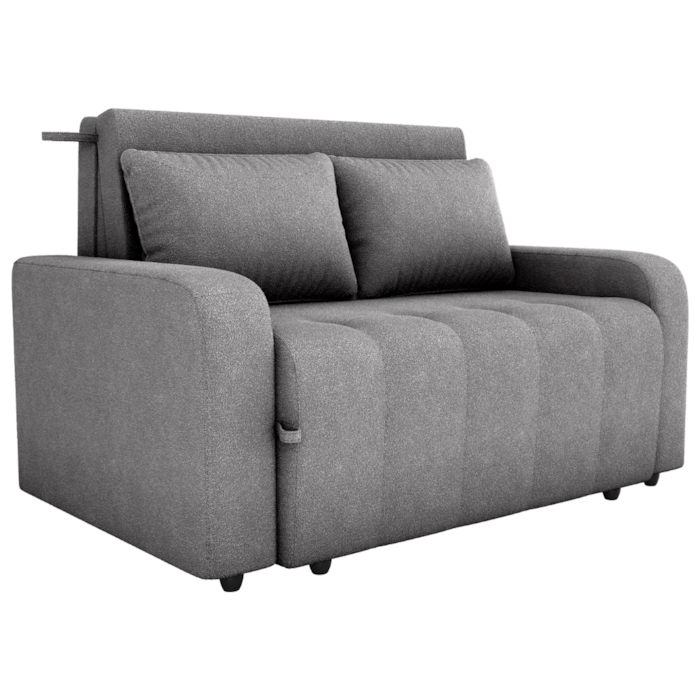 Sofa Cama 2 Lugares 138 cm Amora Tecido Boucle F497 Cinza Milani Store