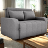 Sofa Cama 2 Lugares 138 cm Amora Tecido Boucle F497 Cinza Milani Store