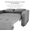 Sofa Cama 2 Lugares 138 cm Amora Tecido Boucle F497 Cinza Milani Store