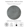 Sofa Cama 2 Lugares 138 cm Amora Tecido Boucle F497 Cinza Milani Store