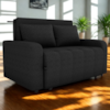 Sofa Cama 2 Lugares 138 cm Amora Tecido Pompeia G501 Chumbo Milani Store