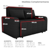 Sofa Cama 2 Lugares 138 cm Amora Tecido Pompeia G501 Chumbo Milani Store