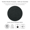 Sofa Cama 2 Lugares 138 cm Amora Tecido Pompeia G501 Chumbo Milani Store