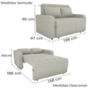 Sofa Cama 2 Lugares 138 cm Amora Tecido Pompeia G504 Bege Milani Store