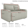 Sofa Cama 2 Lugares 138 cm Amora Tecido Pompeia G504 Bege Milani Store