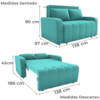 Sofa Cama 2 Lugares 138 cm Amora Veludo Deluxe Sofistic Verde Milani Store