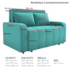 Sofa Cama 2 Lugares 138 cm Amora Veludo Deluxe Sofistic Verde Milani Store