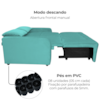 Sofa Cama 2 Lugares 138 cm Amora Veludo Deluxe Sofistic Verde Milani Store