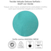 Sofa Cama 2 Lugares 138 cm Amora Veludo Deluxe Sofistic Verde Milani Store