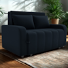 Sofa Cama 2 Lugares 138 cm Amora Veludo Inca E451 Preto Milani Store