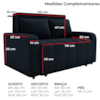 Sofa Cama 2 Lugares 138 cm Amora Veludo Inca E451 Preto Milani Store