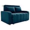 Sofa Cama 2 Lugares 138 cm Amora Veludo Maserati Azul Milani Store