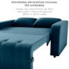 Sofa Cama 2 Lugares 138 cm Amora Veludo Maserati Azul Milani Store