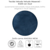 Sofa Cama 2 Lugares 138 cm Amora Veludo Maserati Azul Milani Store