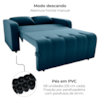 Sofa Cama 2 Lugares 138 cm Amora Veludo Maserati Azul Milani Store