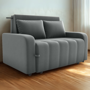 Sofa Cama 2 Lugares 138 cm Amora Veludo Maserati Chumbo Milani Store