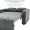 Sofa Cama 2 Lugares 138 cm Amora Veludo Maserati Chumbo Milani Store