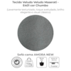 Sofa Cama 2 Lugares 138 cm Amora Veludo Maserati Chumbo Milani Store