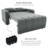 Sofa Cama 2 Lugares 138 cm Amora Veludo Maserati Chumbo Milani Store