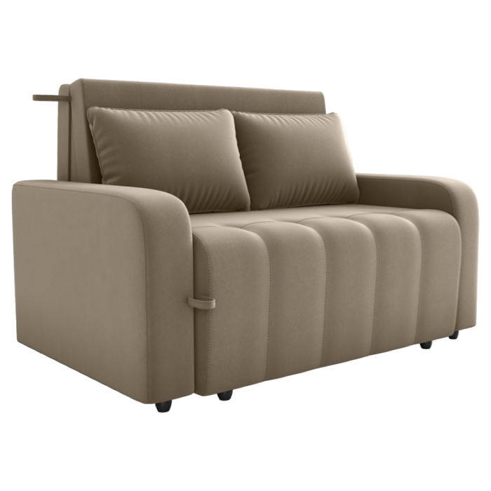 Sofa Cama 2 Lugares 138 cm Amora Veludo Maserati Marrom Claro Milani Store