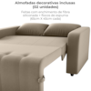 Sofa Cama 2 Lugares 138 cm Amora Veludo Maserati Marrom Claro Milani Store