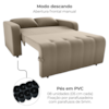 Sofa Cama 2 Lugares 138 cm Amora Veludo Maserati Marrom Claro Milani Store