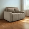 Sofa Cama 2 Lugares 138 cm Amora Veludo Maserati Marrom Claro Milani Store