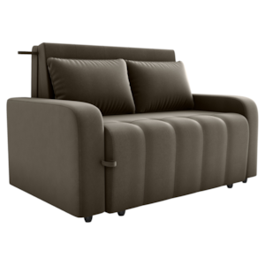 Sofa Cama 2 Lugares 138 cm Amora Veludo Maserati Marrom Milani Store