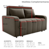 Sofa Cama 2 Lugares 138 cm Amora Veludo Maserati Marrom Milani Store