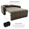 Sofa Cama 2 Lugares 138 cm Amora Veludo Maserati Marrom Milani Store
