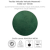 Sofa Cama 2 Lugares 138 cm Amora Veludo Maserati Verde Milani Store