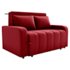 Sofa Cama 2 Lugares 138 cm Amora Veludo Maserati Vermelho Milani Store