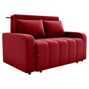 Sofa Cama 2 Lugares 138 cm Amora Veludo Maserati Vermelho Milani Store