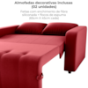 Sofa Cama 2 Lugares 138 cm Amora Veludo Maserati Vermelho Milani Store