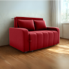Sofa Cama 2 Lugares 138 cm Amora Veludo Maserati Vermelho Milani Store