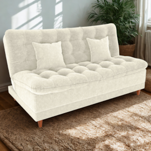 Sofa Cama 2 Lugares 185 cm Duda Tecido Boucle F492 Natural Milani Store