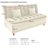 Sofa Cama 2 Lugares 185 cm Duda Tecido Boucle F492 Natural Milani Store