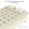 Sofa Cama 2 Lugares 185 cm Duda Tecido Boucle F492 Natural Milani Store