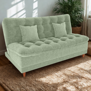 Sofa Cama 2 Lugares 185 cm Duda Tecido Boucle F494 Oliva Milani Store